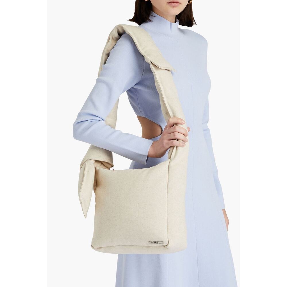 Jacquemus NWT Le Cuscinu Canvas Shoulder Bag Ecru Linen‎ Designer Tote